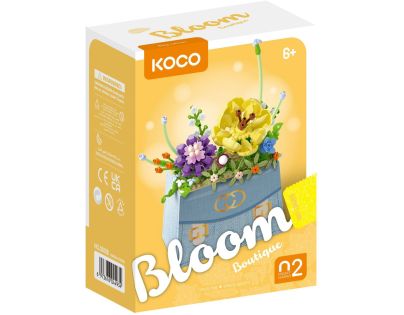 KOCO Stavebnica mini KOCO Kvetina v kabelke plast 223ks v krabičke 11x15x6cm