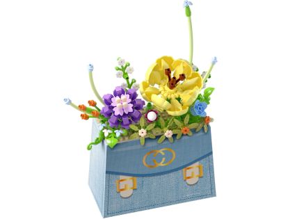 KOCO Stavebnica mini KOCO Kvetina v kabelke plast 223ks v krabičke 11x15x6cm