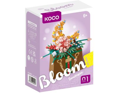 KOCO Stavebnica mini KOCO Kvetina v kabelke plast 245ks v krabičke 11x15x6cm