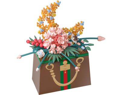 KOCO Stavebnica mini KOCO Kvetina v kabelke plast 245ks v krabičke 11x15x6cm