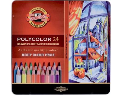 Koh-i-noor sada umeleckých pasteliek POLYCOLOR 24 ks v plechovej krabičke