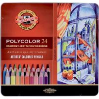 Koh-i-noor sada umeleckých pasteliek POLYCOLOR 24 ks v plechovej krabičke 2