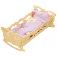 Kolébka pro panenky dřevěná extra velká 47 cm panenky s peřinkou medvídek Kolébka pro panenky dřevěná extra velká 47 cm panenky s peřinkou medvídek