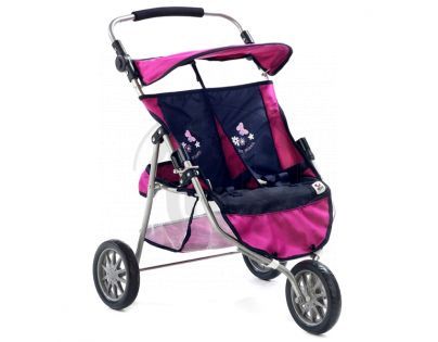 Bayer Chic 2000 69727 - Kočárek pro panenky JOGGER pro dvojčata - Midnight Blue