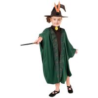 Kostým Kúzelník-Kúzelníčka zelený 130-140 cm