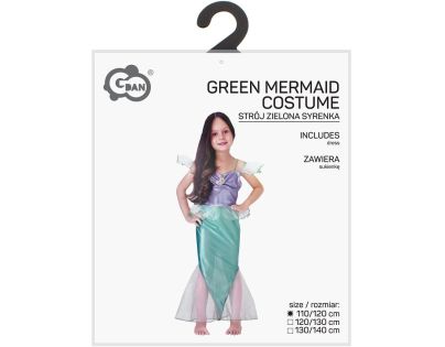 Kostým Morská víla zelený 110-120 cm
