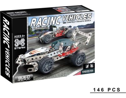 Kovová stavebnica 146 ks - Závodné auto