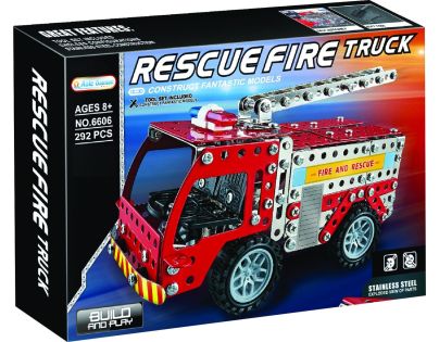 Kovová stavebnica Hasičské auto 292 dielikov - Poškodený obal