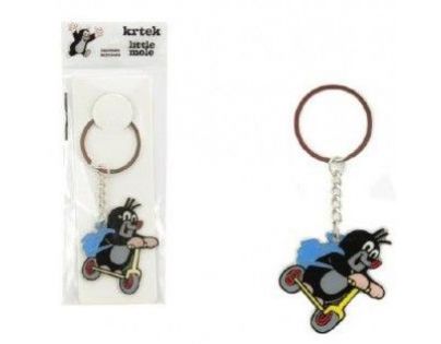 Kovový prívesok na kľúče Krtko na kolobežke