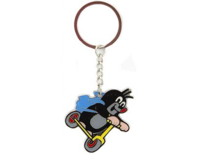 Kovový prívesok na kľúče Krtko na kolobežke