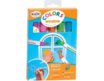 Aladine Kriedové fixy na okná Colors Window 5 ks pastel