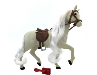 Kůň s hřebenem 18 cm - Bílý