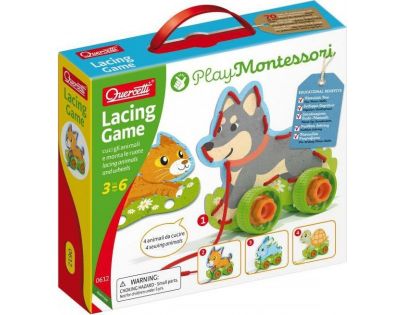 Quercetti Lacing Game lacing animals & wheels Šnurovacie zvieratká s kolieskami