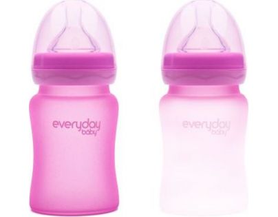 Everyday Baby Fľaša sklo senzor 150 ml pink