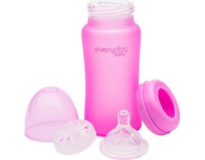 Everyday Baby Fľaša sklo senzor 240 ml pink