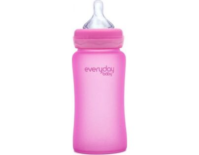 Everyday Baby Fľaša sklo senzor 240 ml pink