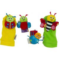 Lamaze Chrastící ponožky a náramky zvířátka žluto-zelené Lamaze Chrastící ponožky a náramky zvířátka žluto-zelené