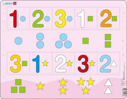 Larsen Puzzle Čísla 1-3 s grafickými znakmi