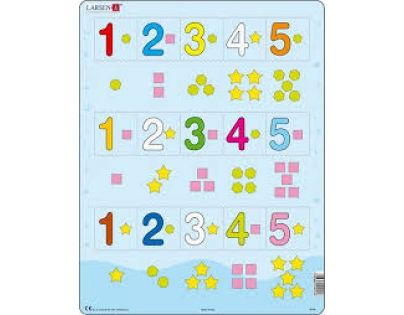 Larsen Puzzle Čísla 1-5 s grafickými znaky