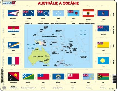 Larsen Puzzle Mapa Austrália a Oceánia