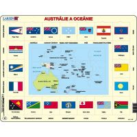 Larsen Výukové puzzle Mapa Austrálie a Oceánie a vlajky Larsen Výukové puzzle Mapa Austrálie a Oceánie a vlajky