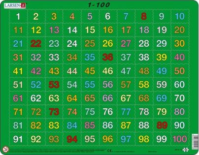 Larsen Puzzle počítanie od 1 do 100