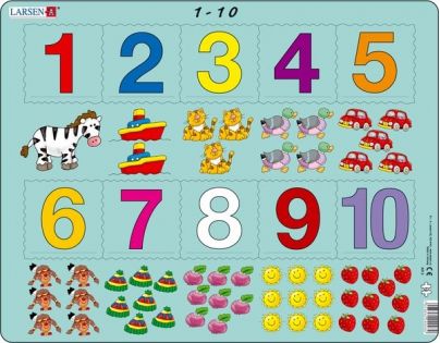 Larsen 24003 - Výukové puzzle Počítání pro nejmenší s čísly