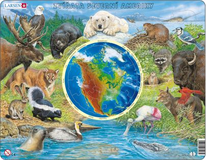 Larsen puzzle Zvieratá Severnej Ameriky 90 dielikov