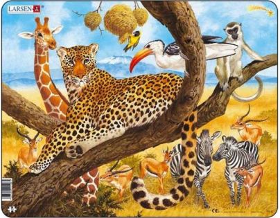 Larsen Puzzle Zvieratá v Afrike - Leopard