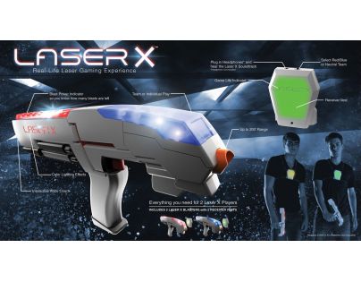 Laser-X pištoľ na infračervené lúče dvojitá sada