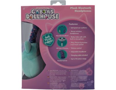 Lazerbuilt Gabbys Dollhouse Plush Bluetooth Headphones - Mercat