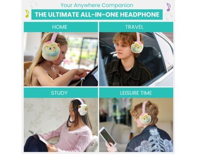 Lazerbuilt Squishmallows Plush Bluetooth Headphones - Leonard