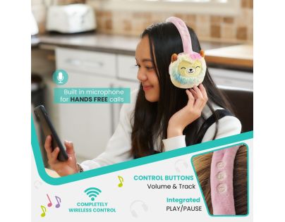 Lazerbuilt Squishmallows Plush Bluetooth Headphones - Leonard
