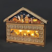 Solight Adventný kalendár Horská chata 10 LED 50 x 40 cm 4