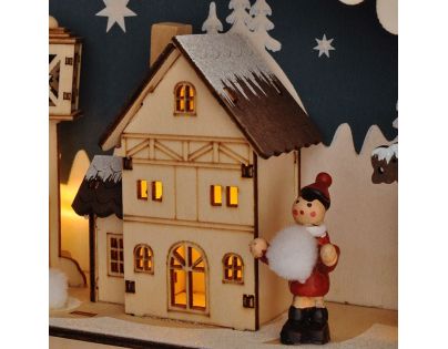 Solight Adventný kalendár Horská chata 10 LED 50 x 40 cm