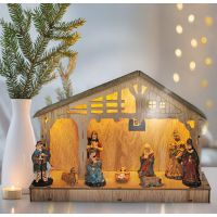 Solight Drevený Betlehem 7 LED 30 x 21 cm 5