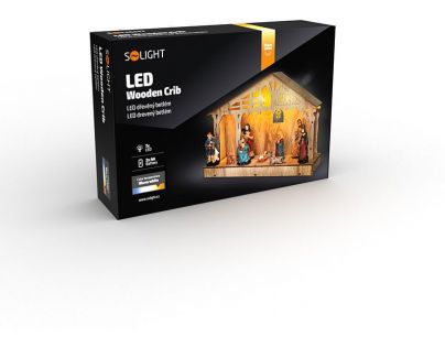 Solight Drevený Betlehem 7 LED 30 x 21 cm