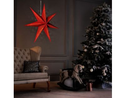 Solight Vianočná hviezda závesná 20 LED 60 cm červená