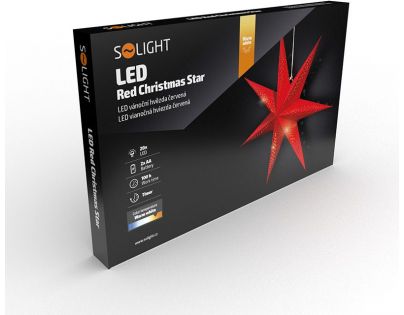 Solight Vianočná hviezda závesná 20 LED 60 cm červená
