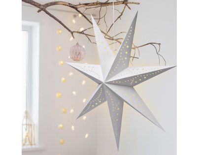 Solight Vianočná hviezda závesná 20 LED 60 cm biela