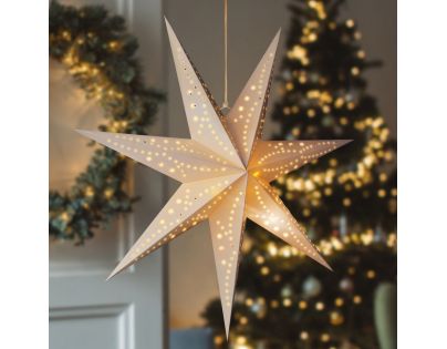 Solight Vianočná hviezda závesná 20 LED 60 cm biela