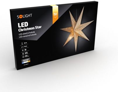 Solight Vianočná hviezda závesná 20 LED 60 cm biela