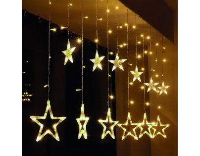 Solight Vonkajší vianočný záves Hviezdy 123 LED teplá biela