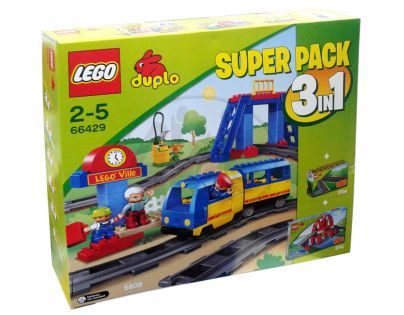 LEGO DUPLO 66429 Vlaková sada SUPER PACK 3 v 1 (5608 + 3774 + 2734)