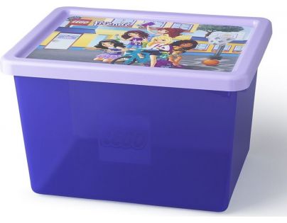 LEGO Friends úložný box L transparentní fialová