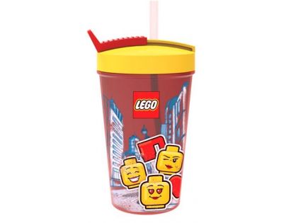 LEGO Iconic Girl fľaša so slamkou žltočervená