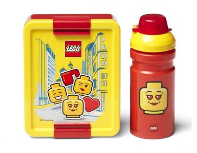 LEGO Iconic Girl desiatový set fľaša a box žltá a červená