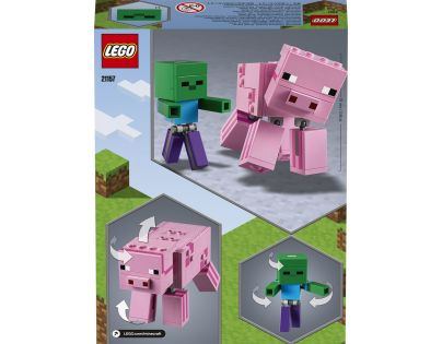 LEGO Minecraft 21157 Veľká figúrka: Prasa a malé zombie
