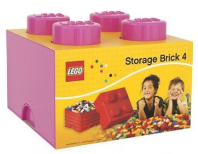 LEGO Úložný box 25 x 25 x 18 cm ružový