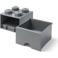 LEGO® úložný box 4 s zásuvkou - Tmavo šedá 3